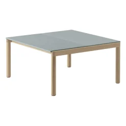 Table basse Couple 1 Plain-1 Wavy 80x84x40 cm, Pale blue-oak