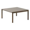 Table basse Couple 2 Plain 80x84x40 cm, Taupe-dark oiled oak