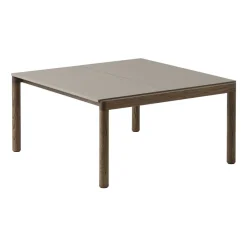 Table basse Couple 2 Plain 80x84x40 cm, Taupe-dark oiled oak