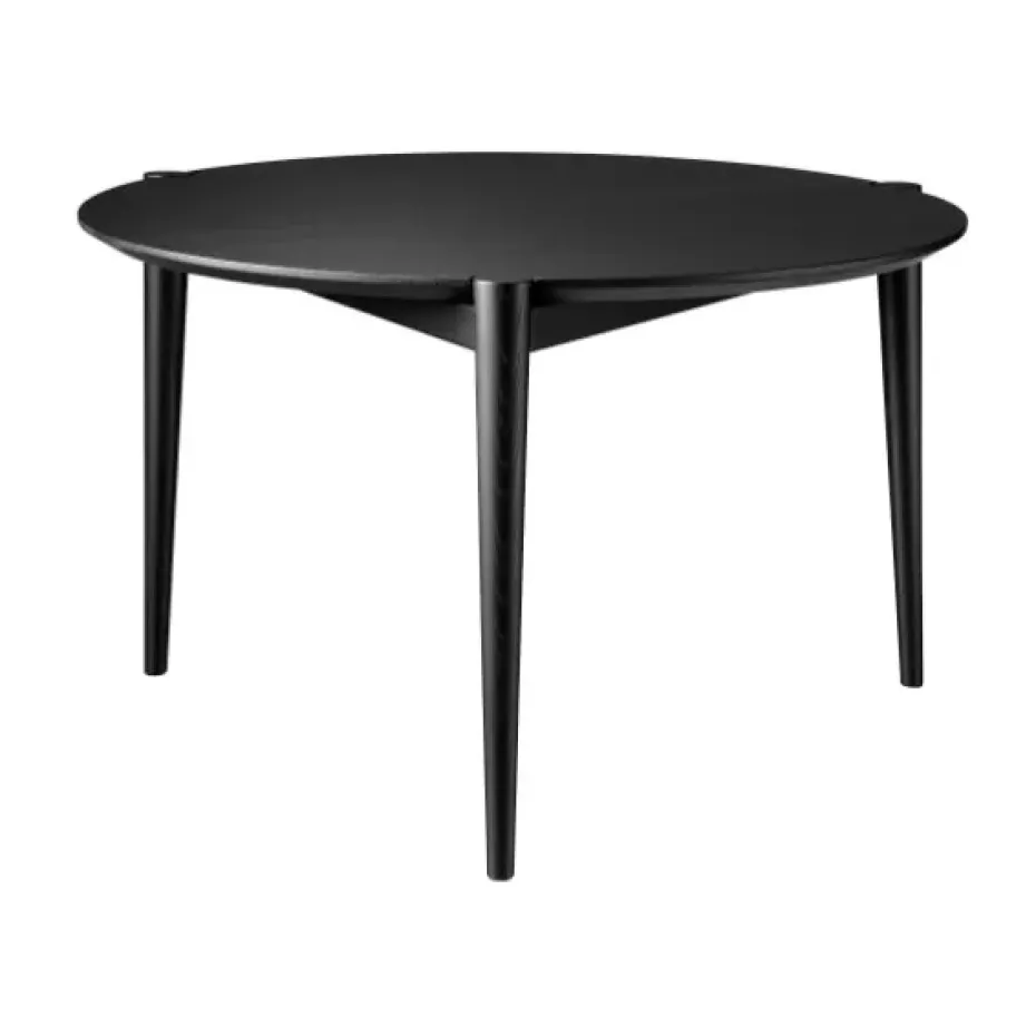 Table basse D102 Søs Ø70 cm, Oak black painted