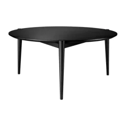 Table basse D102 Søs Ø85 cm, Oak black painted
