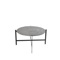 Table basse Deck, Marbre gris, support noir
