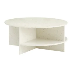 Table basse Halves, Off-white-terrazzo, Ø85 cm