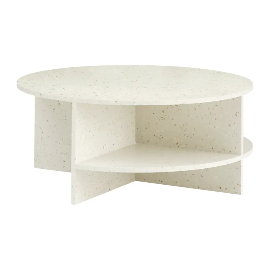 Table basse Halves, Off-white-terrazzo, Ø85 cm