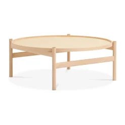 Table basse HB Ø 100 cm, Érable huilé blanchi