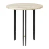 Table basse IOI Ø50 cm, Noir - laiton - marbre beige