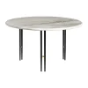 Table basse IOI, Marbre beige - supports noirs ø70 cm