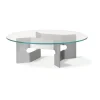 Table basse JG Ø98 cm, Verre-brossé aluminium