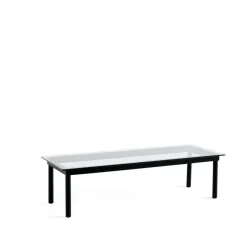 Table basse Kofi, Black oak-clear glass, 50 cm