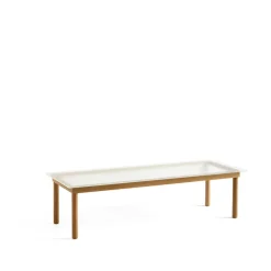 Table basse Kofi, Oak-ribbed glass, 50 cm