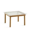 Table basse Kofi, Oak-ribbed glass, 60 cm
