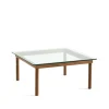Table basse Kofi, Walnut-clear glass, 80 cm