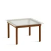 Table basse Kofi, Walnut-ribbed glass, 60 cm