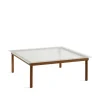 Table basse Kofi, Walnut-ribbed glass, 100 cm