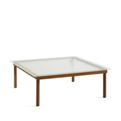 Table basse Kofi, Walnut-ribbed glass, 100 cm