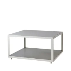 Table basse Level céramique 79x79 cm, Light grey-White