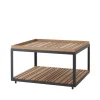 Table basse Level teak 79x79 cm, Lava grey