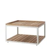 Table basse Level teak 79x79 cm, White