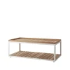 Table basse Level teak 62x122 cm, White
