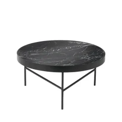 Table basse Marble Table, marbre noir, large, structure noire