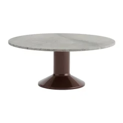 Table basse Midst, Grey marble-dark red, Ø90 cm