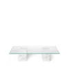 Table basse Mineral, verre, base en marbre