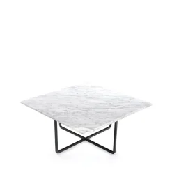 Table basse Ninety, marbre de Carrare, support noir