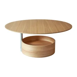 Table basse Parasol L Ø90 cm, Oak