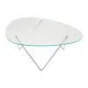 Table basse Pedrera, Chrome-verre structuré transparent