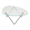 Table basse Pedrera, Noir semi-mat-verre structuré transparent