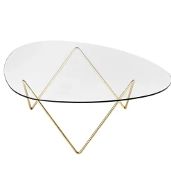 Table basse Pedrera, pieds en laiton