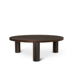 Table basse Post, oak smoked, large, lines