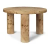 Table basse Post petite Ø65 cm, Burl veneer