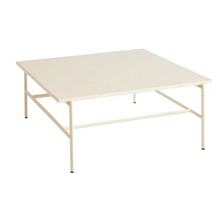 Table basse Rebar 80x84x33 cm, Beige marble-alabaster