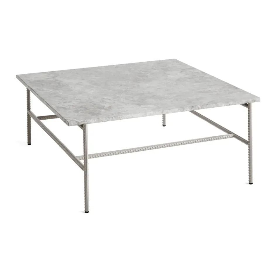 Table basse Rebar 80x84x33 cm, Grey marble-fossil