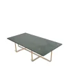 Table basse rectangulaire Ninety, marbre indien, support en laiton