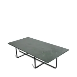 Table basse rectangulaire Ninety, marbre indien, support noir