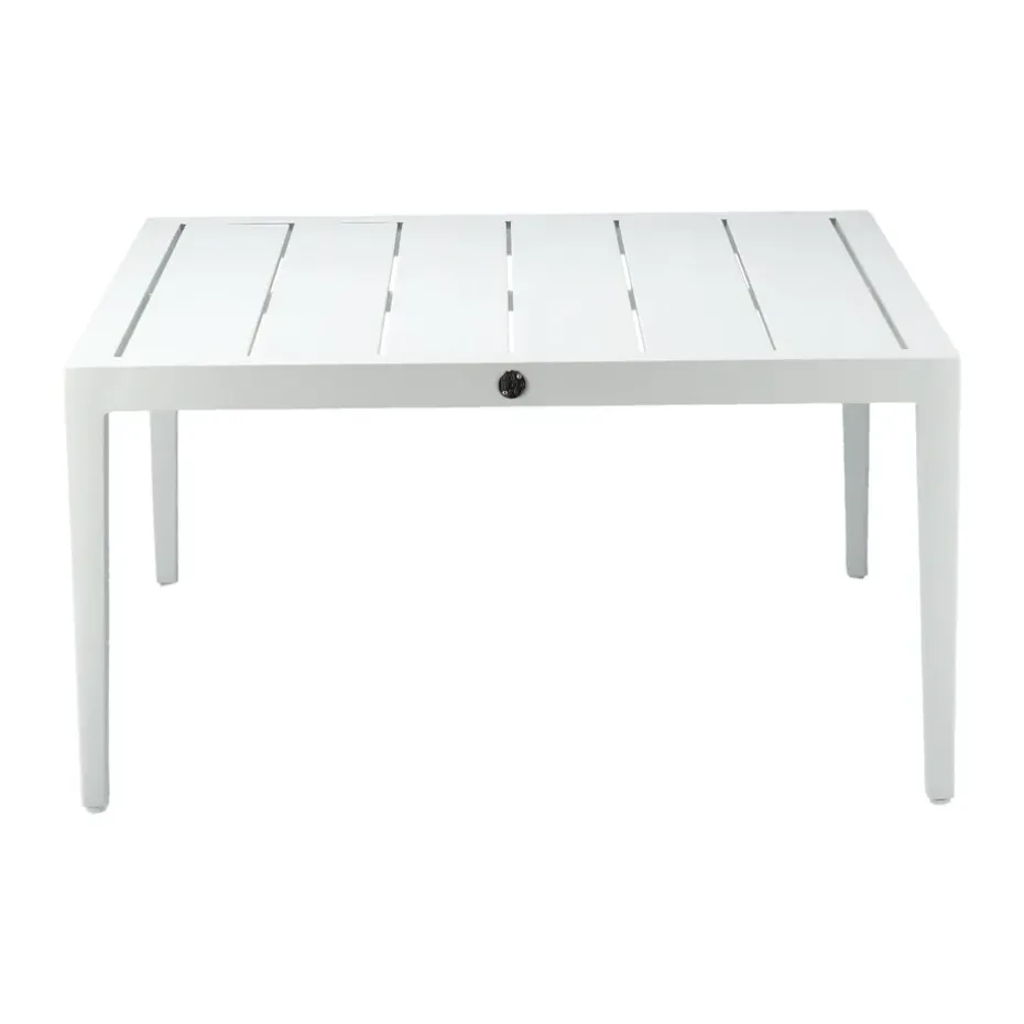 Table basse Santander 78x78x40 cm, Aluminium blanc