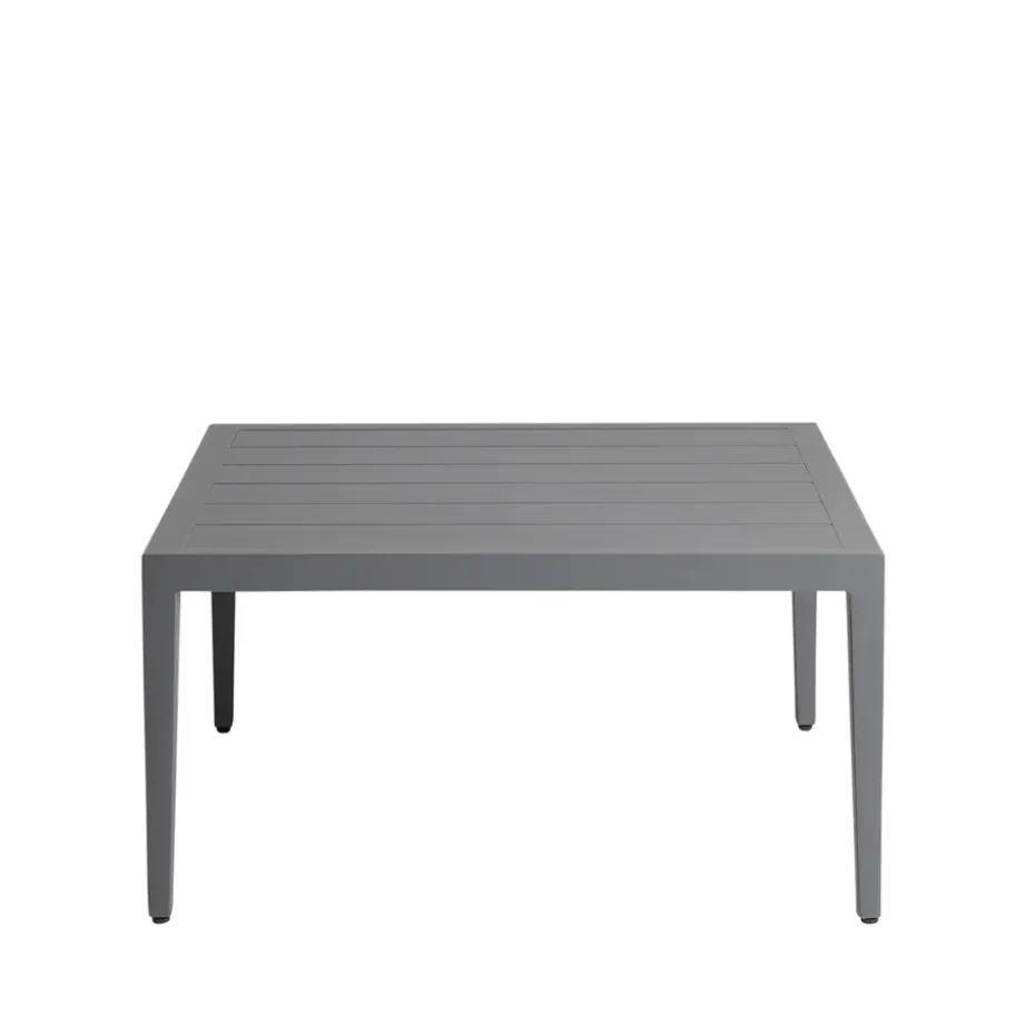 Table basse Santander 78x78x40 cm, Aluminium gris
