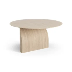 Table basse Savoa H45 cm, Chêne pigmenté blanc