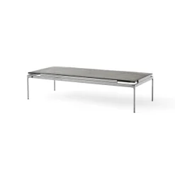 Table basse Sett LN12, Smoked cast glass-dark chrome