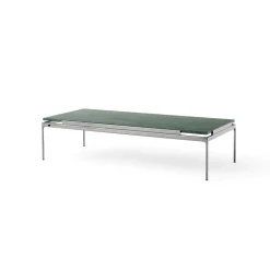 Table basse Sett LN12, Verde guatemala-dark chrome