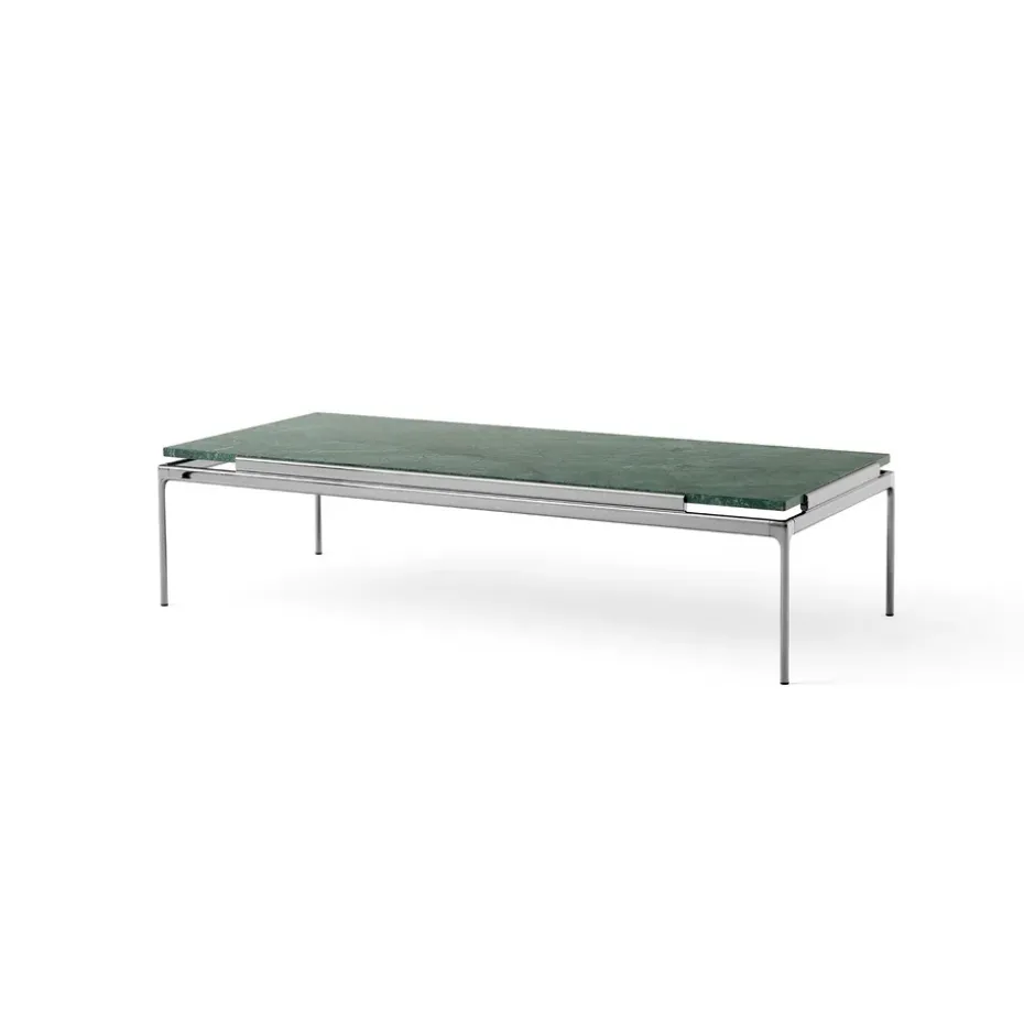 Table basse Sett LN12, Verde guatemala-dark chrome