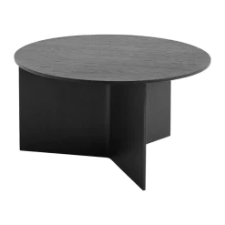 Table basse Slit Ø65 cm, Black lacquered oak
