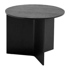 Table basse Slit Ø45 cm, Black lacquered oak