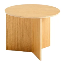 Table basse Slit Ø45 cm, Lacquered oak