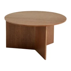 Table basse Slit Ø65 cm, Lacquered walnut