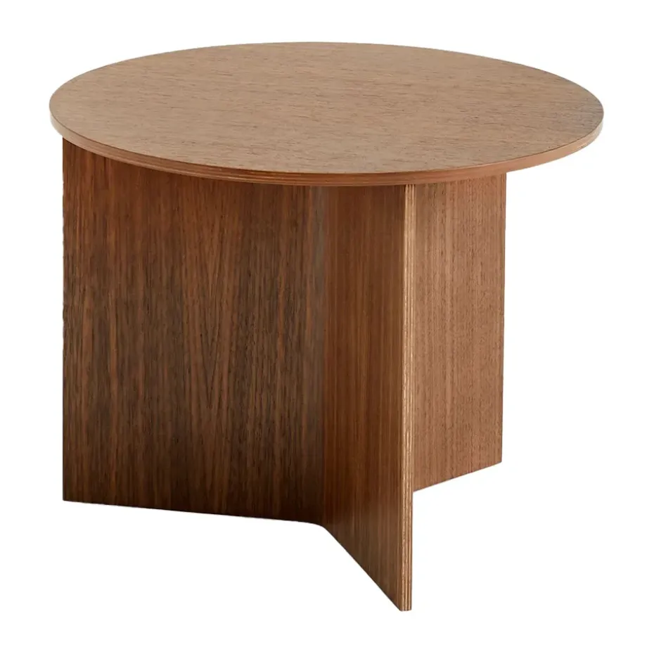 Table basse Slit Ø45 cm, Lacquered walnut