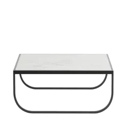 Table basse Tati High, marbre blanc, char grey support