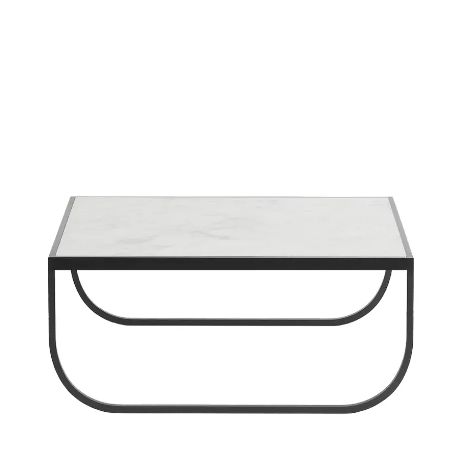 Table basse Tati High, marbre blanc, char grey support